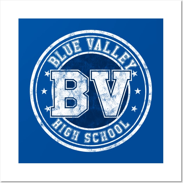 Blue Valley High School (Worn) Wall Art by Roufxis